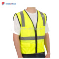 Fabrik-Großhandel kundengebundenes Logo prined Polyester-Maschen-hohe Sicht-reflektierende Sicherheits-Sicherheitsweste 100% Polyester mit Taschen Reißverschluss